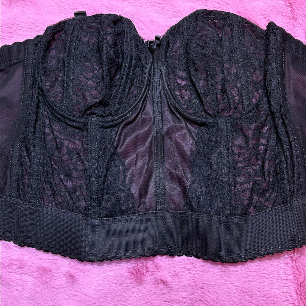 Vintage Goddess Bustier Black Lace 60s/70s Corset Bra - Picture 8 of 8